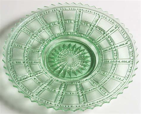 Beaded Block Green Salad Plate By Imperial Glass Ohio Replacements Ltd