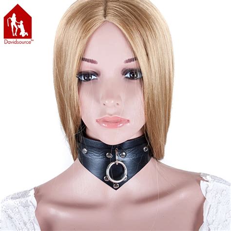 Davidsource 43080mm Rivet Black Leather Collar Adjustable Belt Neck