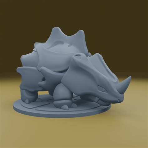 Stl File Pokemon No 111 112 464 Rhyhorn Rhydon Rhyperior 🐉 ・model