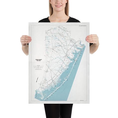 Ocean County Nj Map 1985 New Jersey Shore Atlas Poster Etsy