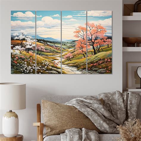 Design Art Countryside Early Spring Landscape V - Landscapes Metal Wall Art Prints Set | Wayfair