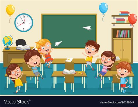 Kids classroom Royalty Free Vector Image - VectorStock