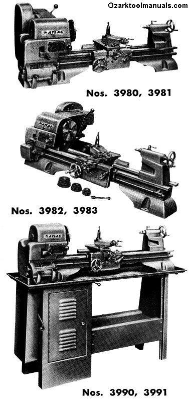 ATLAS CRAFTSMAN 12 Metal Lathe 3980 3981 3982 3983 3990 3991