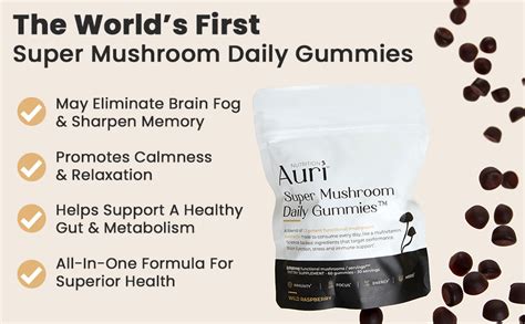 Auri Super Mushroom Daily Gummies Worlds First Daily