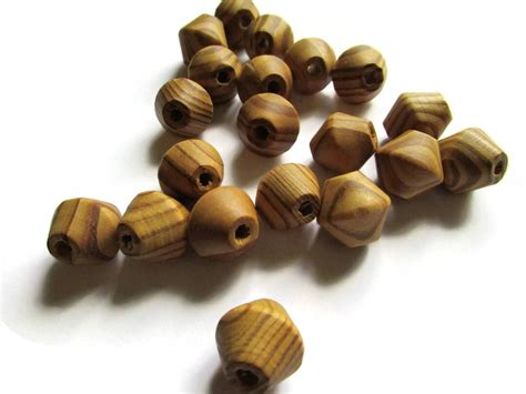 20 17mm Wood Bicone Beads Large Wooden Beads Brown Beads Natural Beads