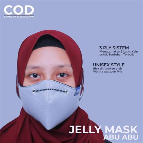 Jual Masker Kain Mulut Jellymask 3 Lapis Ada Bahan Standart Sni Tali