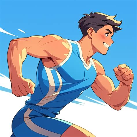 Hombre De Raza Mixta En Su Adolescencia Haciendo Atletismo Vector