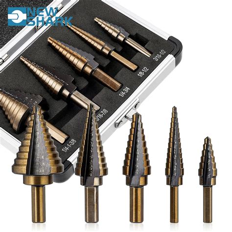 Pcs Step Drll Bit Set High Speed Steel Cobalt Hard Metal Stepped