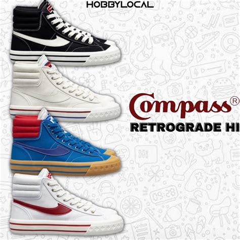 Jual Compass Retrograde Hi Black White Cream Blue Gum White Red Shopee Indonesia