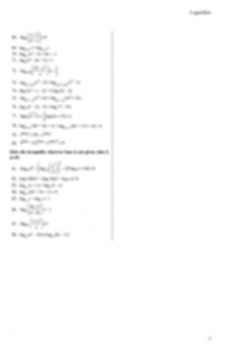 Solution Logarithm Sheet And Solutions Studypool