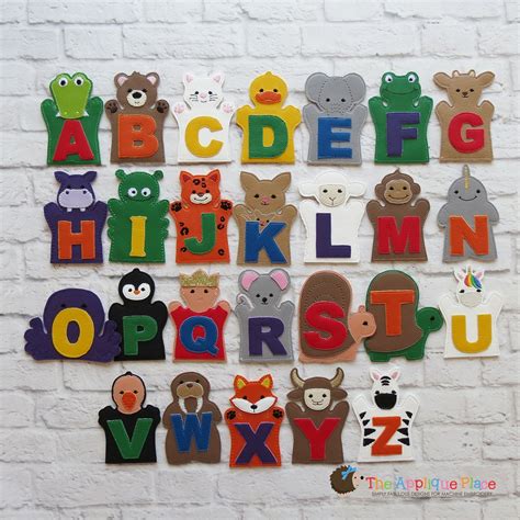 Pattern Set Of 26 Alphabet Hand And Finger Puppets In The Hoop Etsy