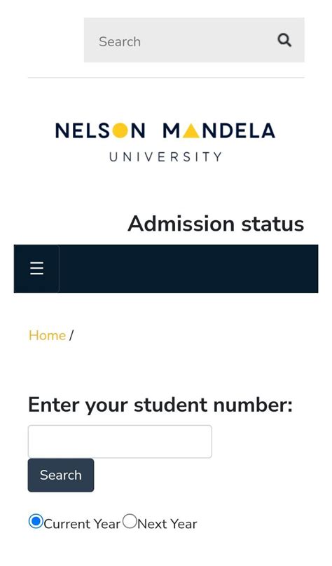 Mandela Portal Nelson Mandela University Admission List Status