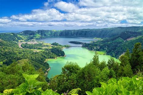 Laguna Di Sete Cidades Azzorre Immagine Stock Immagine Di