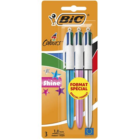 Stylo Bille Colours Shine X Bic Le Lot De Stylos Prix Carrefour