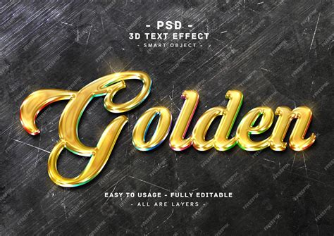 Premium Psd 3d Golden Text Effect