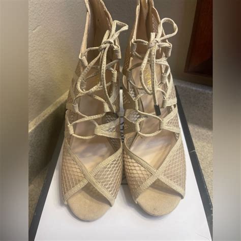 Nine West Shoes Nine West New Nude Mesh Heel Sandal Poshmark