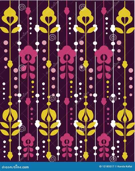 Retro Floral Pattern Stock Vector Illustration Of Flower