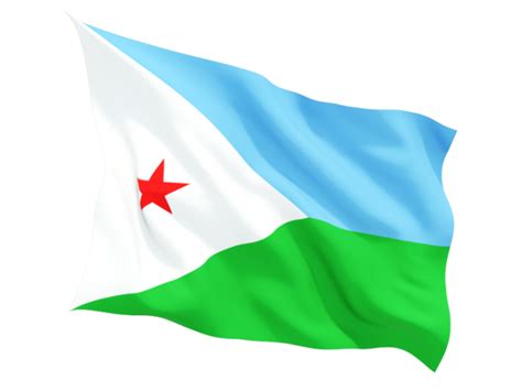 Fluttering flag. Illustration of flag of Djibouti