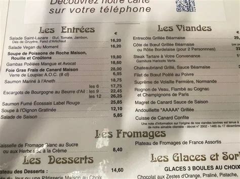 Brasserie Mollard Menu Et Tarifs Actualisés France Carte 2024 In 2024 Menu