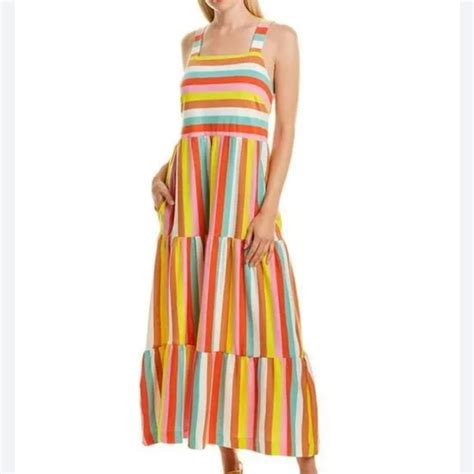 J Crew Dresses J Crew Rainbow Tiered Maxi Dress Poshmark