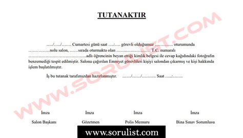 Tutanak Örneği » Soru List