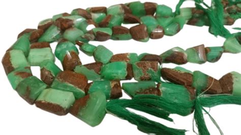 Natural Chrysoprase Nugget Shape Briolette Tumbled Beads At Best Price