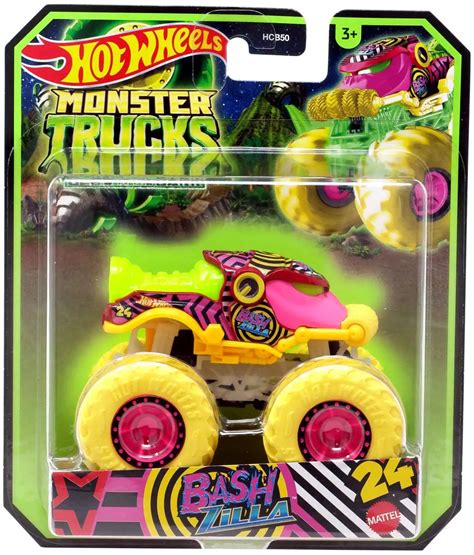 Hot Wheels Monster Trucks Glow in the Dark Bash Zilla 164 Diecast Car