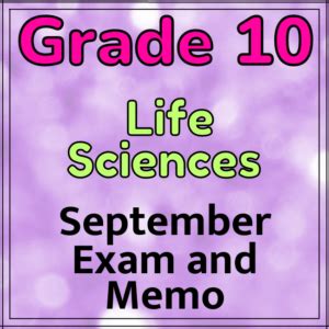 Grade 10 Life Sciences September Exam And Memo Paper 1 2023 Teacha