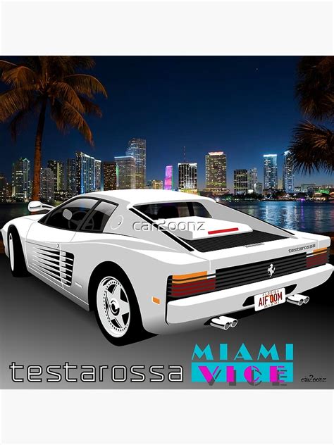 "Ferrari Testarossa from Miami Vice" Poster for Sale by car2oonz ...