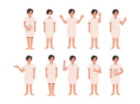 Female Nurse Illustration Vector Set 25383596 Vector Art At Vecteezy