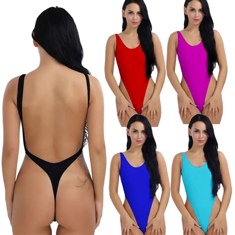 Women One Piece Push Up Bikini Swimwear Monokini High Cut Backless