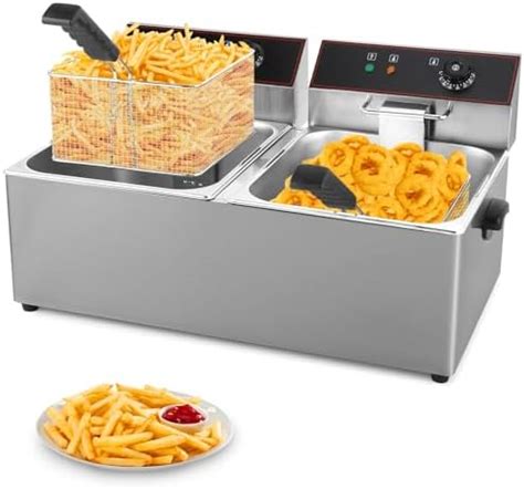 Amazon WICHEMI Commercial Deep Fryer With Baskets And Lids 4000W