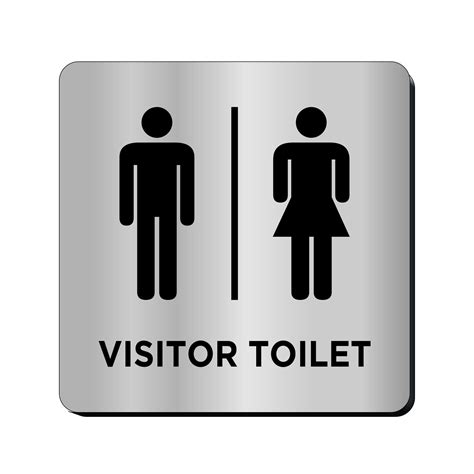 Visitor Toilet Metal Stainless Steel Satin Sign For Toilet Etsy