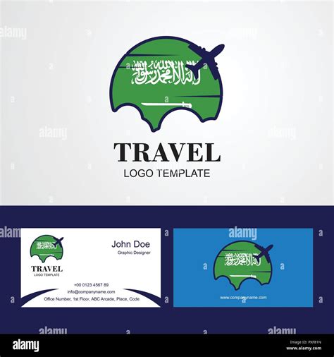 Travel Saudi Arabia Flag Logo and Visiting Card Design Stock Vector ...