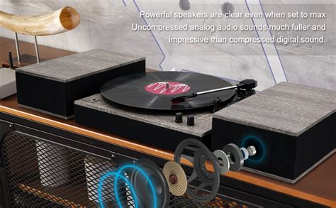 Amazon Mpk Bluetooth Record Player Turntable Hifi System With