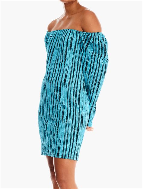 Myrunway Shop Rfo Blue Striped Long Sleeve Dress For Women From