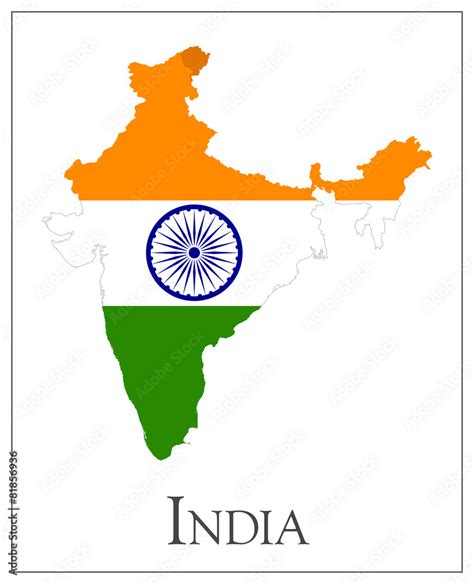 India flag map Stock Vector | Adobe Stock