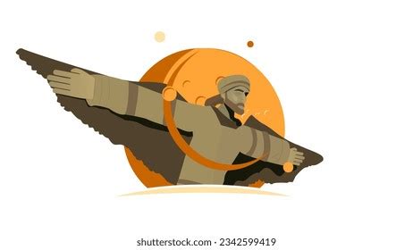 Abbas Ibn Firnas First Pilot World Stock Illustration 2342599419 ...