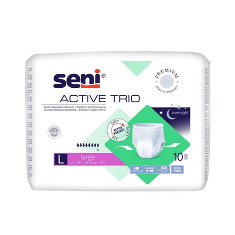 SENI ACTIVE TRIO LARGE, Sauskelnės-kelnaitės, 10vnt. | Gintarinė vaistinė
