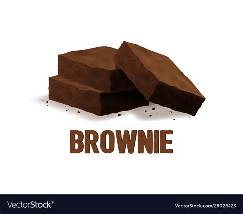 Realistic 3d Detailed Chocolate Brownies Concept Vector Image