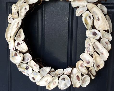 Oyster Shell Wreath Nautical Christmas Wreath Etsy