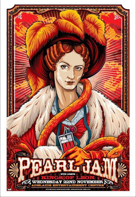 Pearl Jam Affiche De Concert Adelaide 2006 Art De Ken Taylor French Paper Art Club