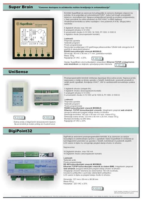 PDF Control Applications Prospekt UniArt Je SCADA Programska