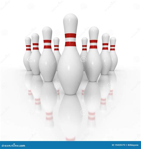 Ten Pin Bowling Setup With Reflection Stock Illustration - Illustration ...