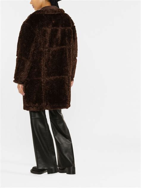 Stand Studio Samira Faux Shearling Coat Brown Farfetch