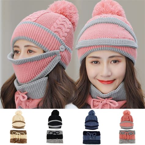 Fashion Winter Wild Hats Skullies Beanies Hat Men Women Wool Scarf Warm Hat Balaclava Mask