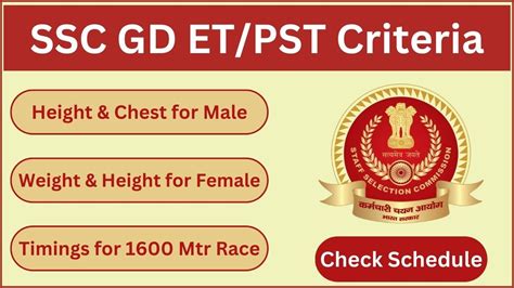 Ssc Gd Physical Test Schedule Check Et Pst Requirements For Male