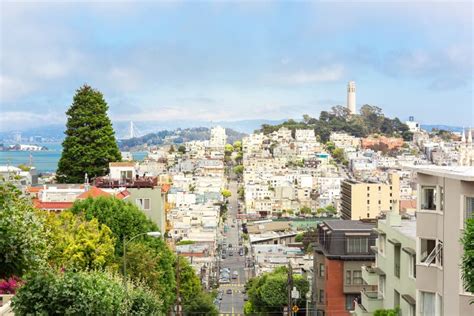 Lombard Street on Russian Hill, San Francisco Stock Image - Image of ...