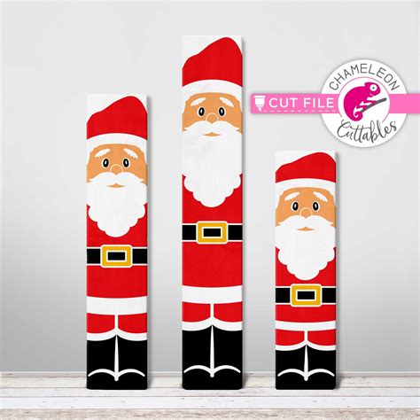 Santa Christmas Porch Sign Vertical Svg Png Dxf Chameleon Cuttables Llc