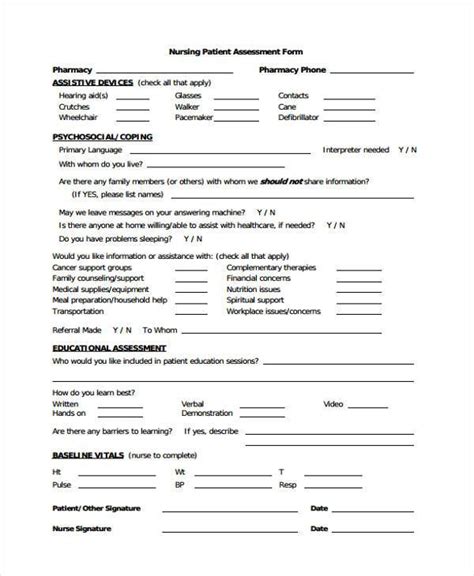 Free 29 Sample Assessment Form Samples In Ms Word Pdf Excel Free